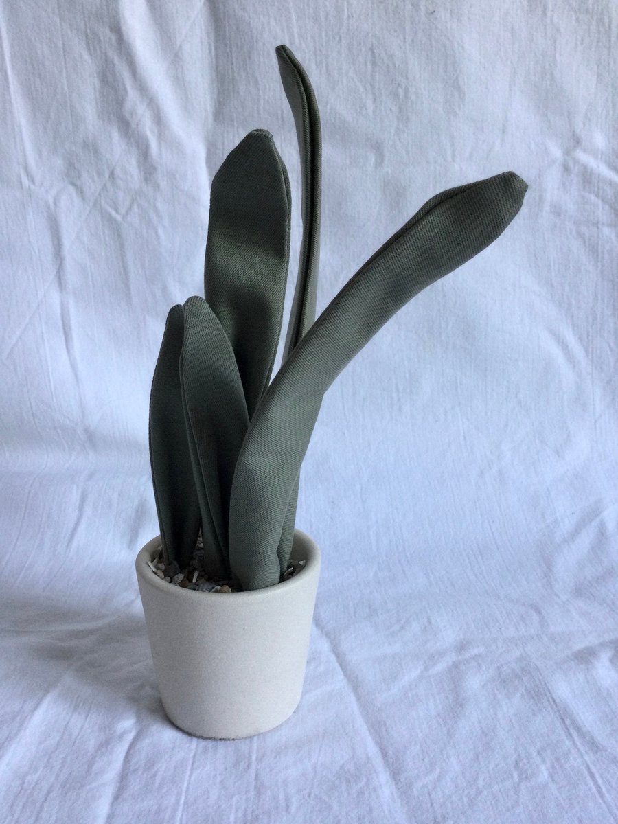 Fabric house plant. Easy care house plant. Artificial houseplant ornament. House