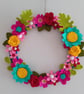 Felt Flower Summer Wreath: Bright Home Decor