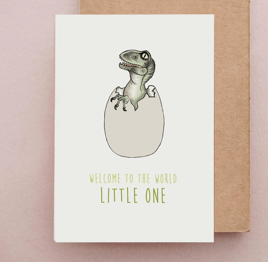 Dinosaur Baby Card - New Baby Dinosaur Card, Baby Dinosaur Card, New Baby Cards
