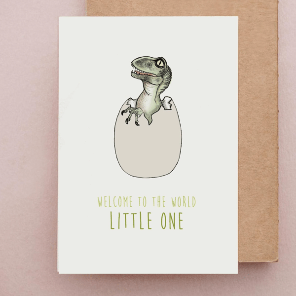 Dinosaur Baby Card - New Baby Dinosaur Card, Baby Dinosaur Card, New Baby Cards