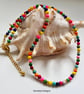 Multicoloured Howlite Necklace Gold Plated - Image 5