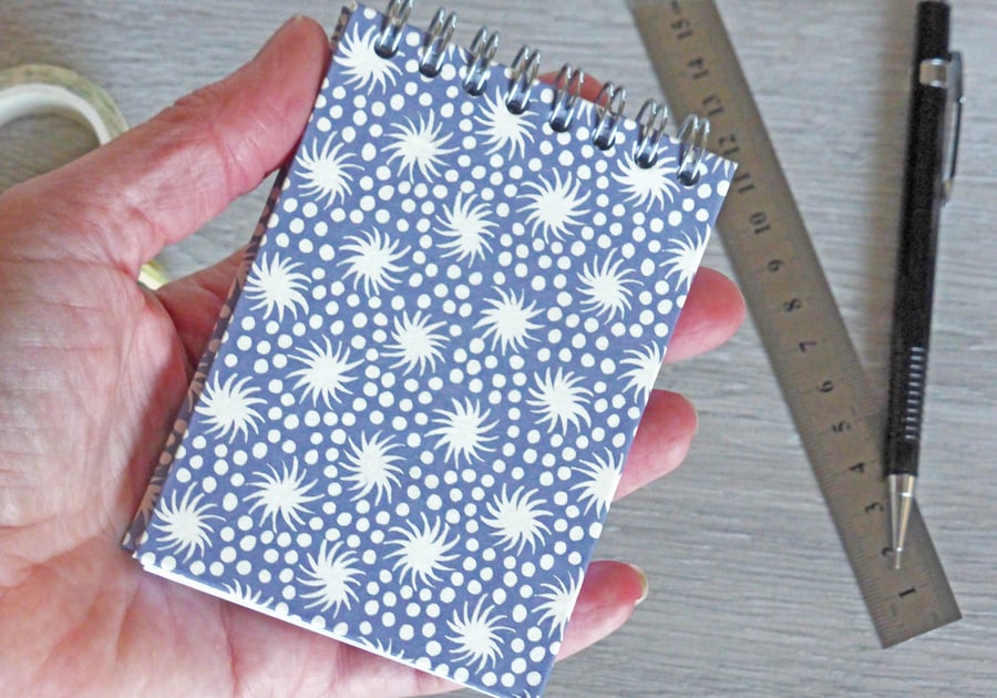 A7 Handmade Spiral Notebook with Star & Dot Cover