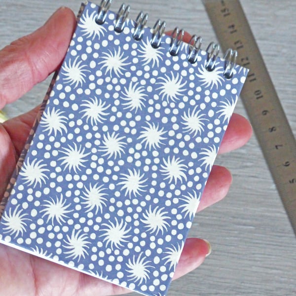 A7 Handmade Spiral Notebook with Star & Dot Cover
