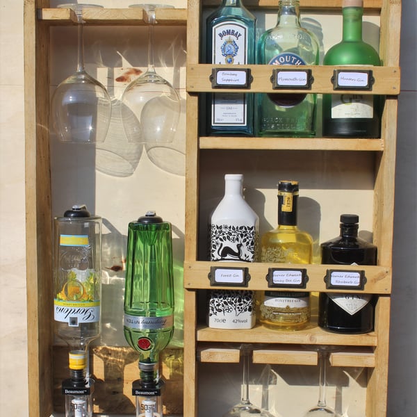 Gin rack, 8 bottles & 4 goblet glass's