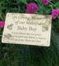 PERSONALISED MEMORIAL GRAVE PLAQUE WITH BUTTERFLIES BABY GRAVE CEMETERY PLAQUE  - Image 1
