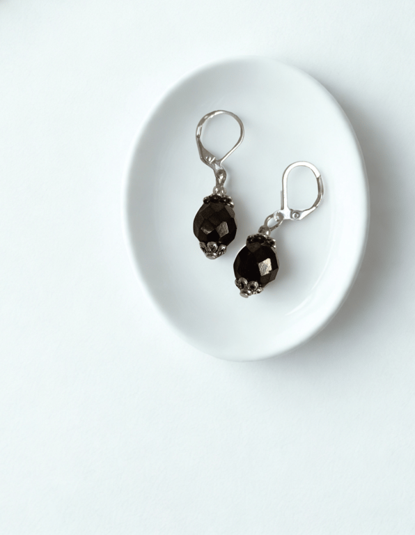 Twinkly Brown Crystal Earrings 