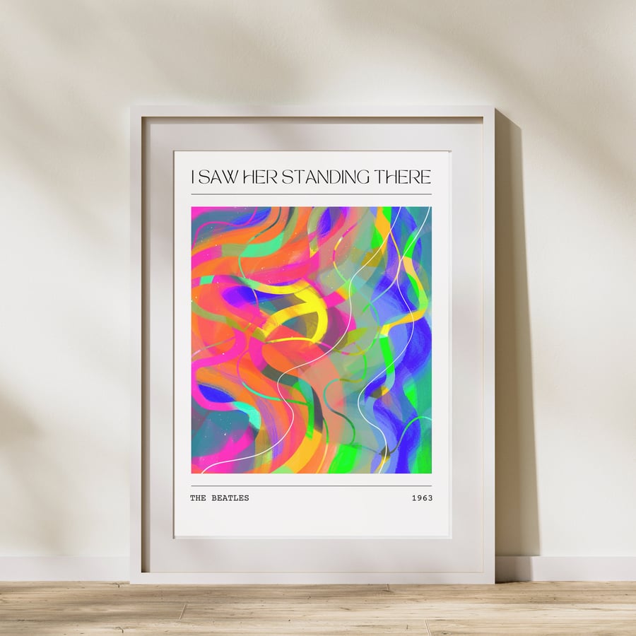 Music Poster The Beatles Abstract Painting Song wall Art print