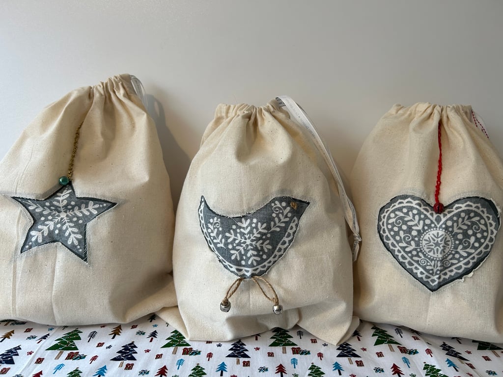 Reusable Christmas Gift Bags - Set of three