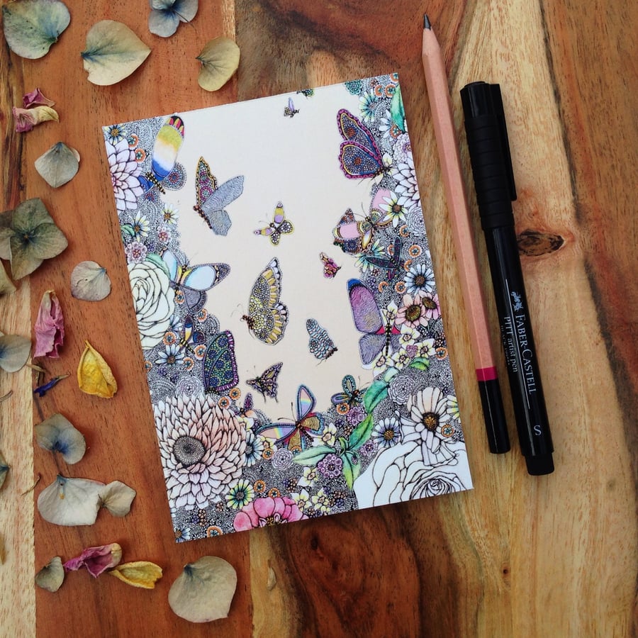 'Butterfly Garden' A6 Notebook