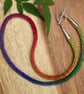 Rainbow necklace, ombré beaded rainbow jewellery, kumihimo beaded rainbow - Image 10