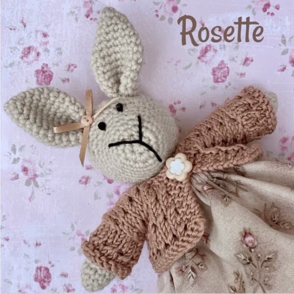 Crocheted Amigurumi Collectible Artdoll Rabbit - Rosette