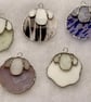 Stained glass small sheep suncatcher - stripy pink with wispy white face - Image 6