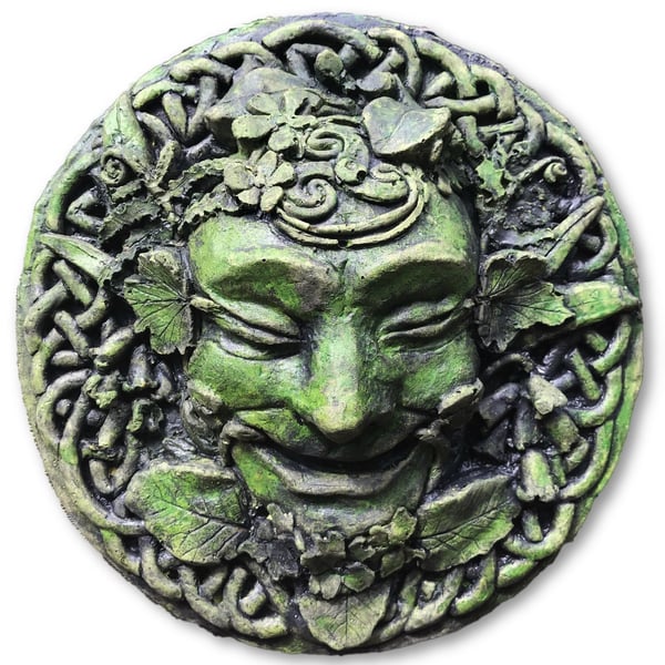 Spring Celtic Green Man Plaque plus Free Pocket Green Man