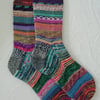 Hand knitted socks, adult MEDIUM, Size 5-6 MULTICOLOURED 