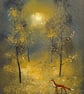 Original Aceo Painting ‘ Red Fox  ‘ by Stephen Allen 