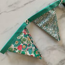 Small bunting Liberty Tana Lawn Cotton 2.2 metres excluding ties 20 flags