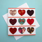 Floral fabric hearts card for Valentines, a wedding or an anniversary