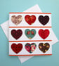 Floral fabric hearts card for Valentines, a wedding or an anniversary