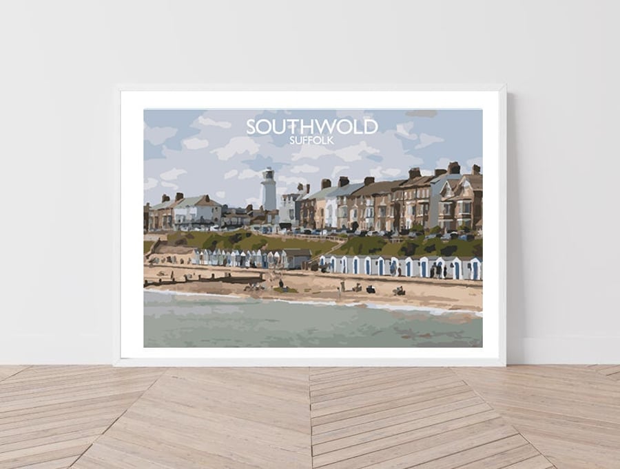 Southwold, Suffolk Art Print Travel Poster Railway Poster Salty Seas Original Pr