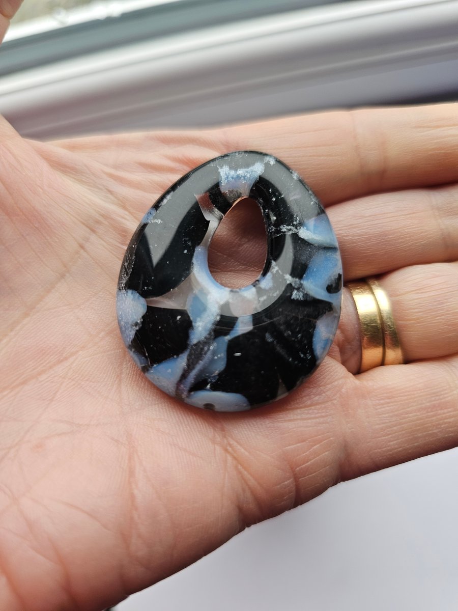 Fused Glass Teardrop Pendant - Large