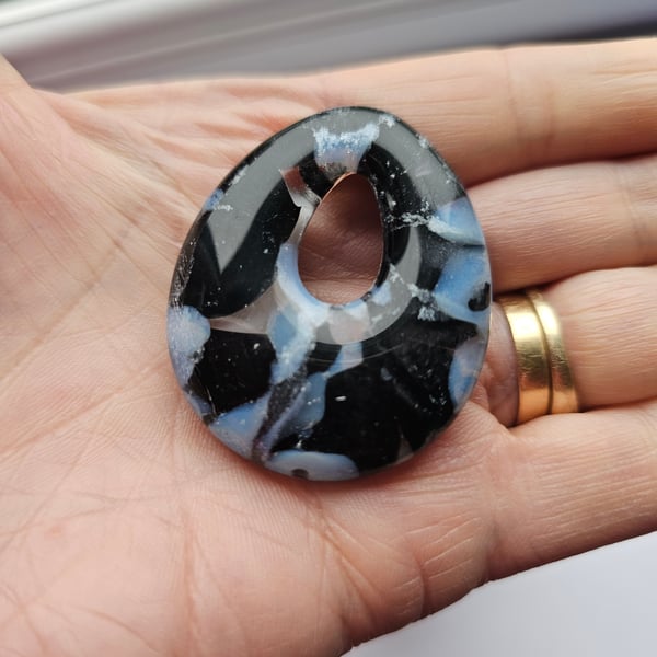 Fused Glass Teardrop Pendant - Large