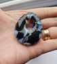 Handmade fused glass Teardrop Pendant - Large Midnight sky - Image 2