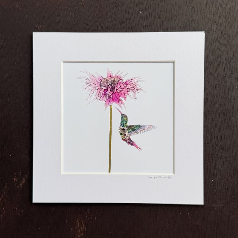 'Pink Nectar' 8" x 8" Mounted Print