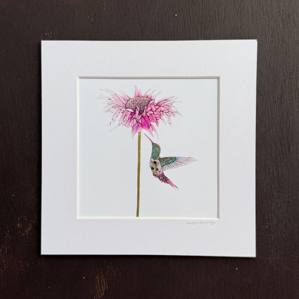 'Pink Nectar' 8" x 8" Mounted Print
