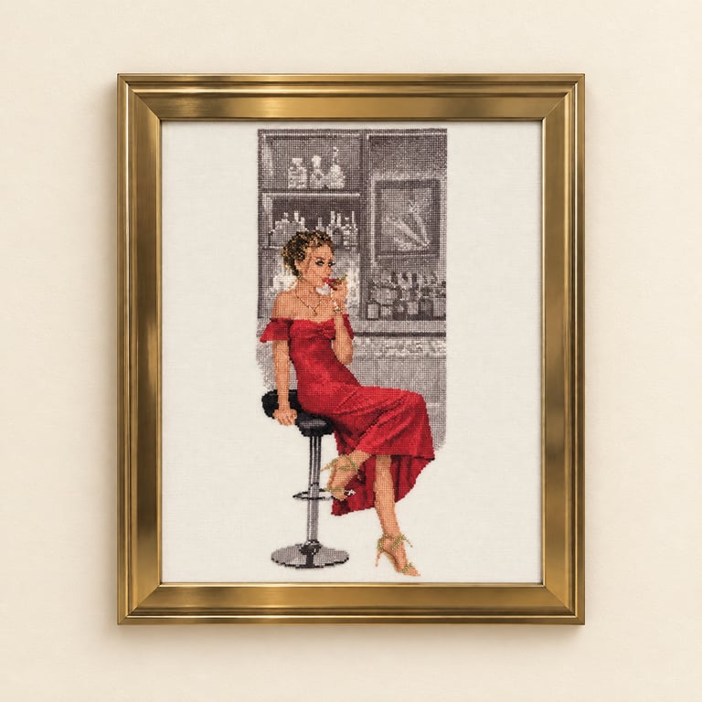 Complete Framed Cross Stitch – Paula from a design by John Clayton 
