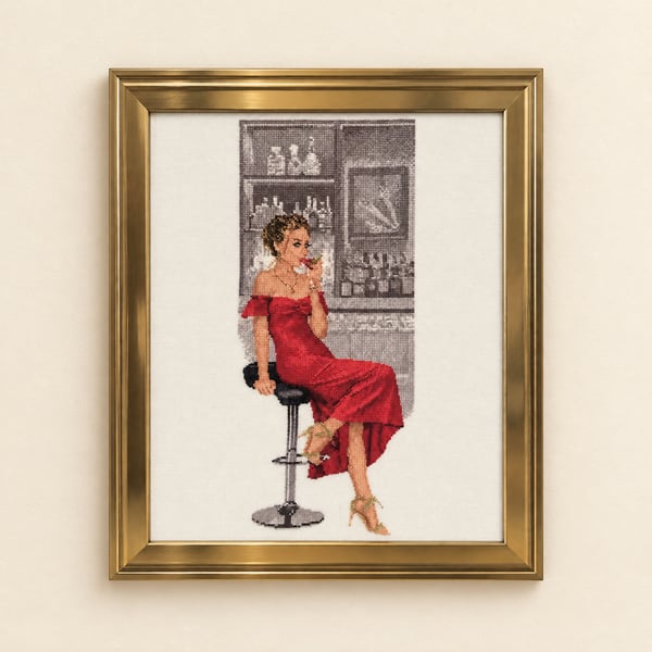 Complete Framed Cross Stitch – Paula from a design by John Clayton 