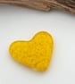 Yellow Fused Glass Pocket Heart