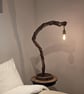 Rustic handcrafted wooden freestanding or table lamp