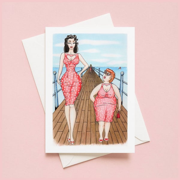 Seaside Postcard Greetings Card: Traditional Pier on the Beach (806)