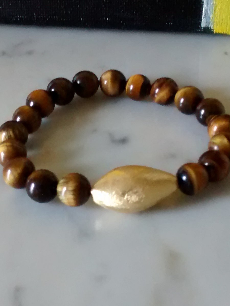 YELLOW TIGERS EYE STRETCHY BRACELET - CHRISTMAS GIFT -  FREE SHIPPING
