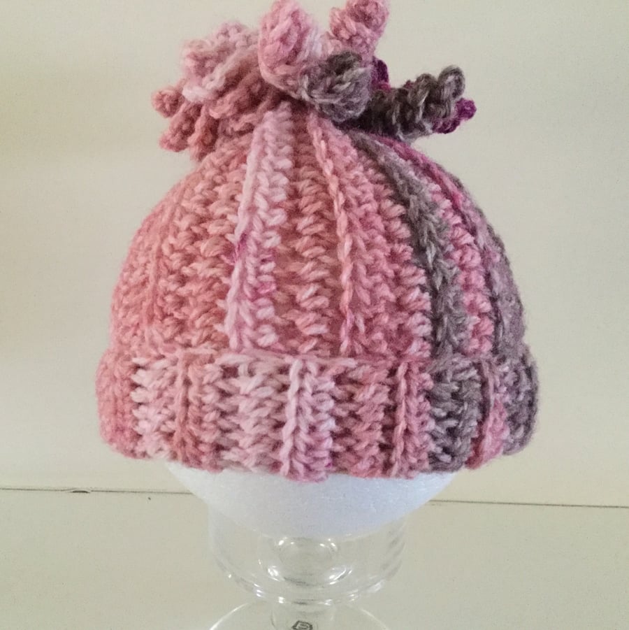 Crochet Spiral Beanie Hat for Newborn Baby