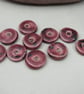 10 Medium Speckled Rose Glazed Ceramic Washer Beads - Image 1