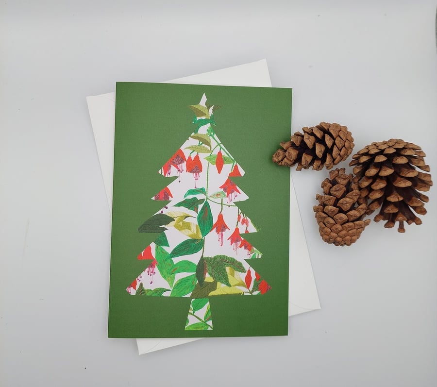 Christmas Tree Fuchsia card