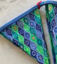 Bunting with a sea water theme fabric with silver metallic lines 2.7 metres 