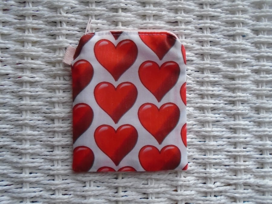 Hearts Coin Purse or Card Holder 