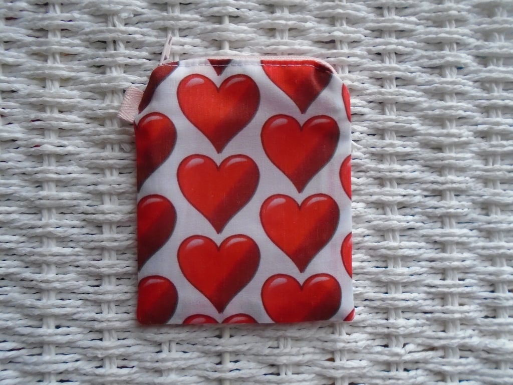 Hearts Coin Purse or Card Holder 