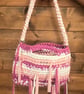 Bespoke Crochet Shoulder Bag — Pink & White Handmade in the UK - Image 3