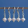 Lampwork Stitch Markers - Pale Lavender