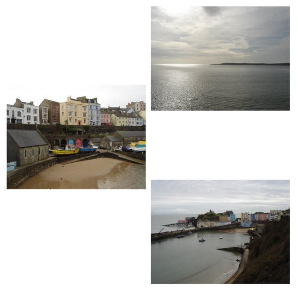  Pack of 3 Mixed A5 Blank Cards Of Tenby Town In Wales 