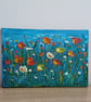 Original floral acrylic painting on double primed stretched canvas 
