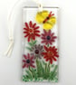 Fused glass mini suncatcher flowerpot and butterfly.