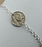 Wren Engraved Sterling Silver Coin Bracelet - Image 10