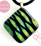 Dichroic Pattern Glass Pendant Necklace 