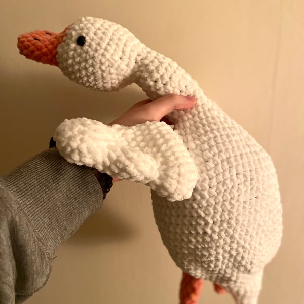 Crochet Floppy Goose plushie