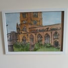 Liverpool Parish church original watercolour A4