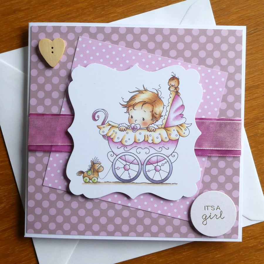 New Baby Girl Card - It's A Girl